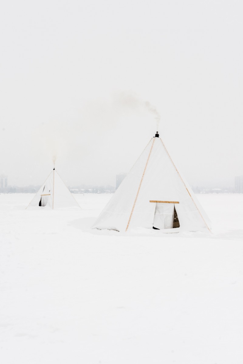 Ice fishing huts